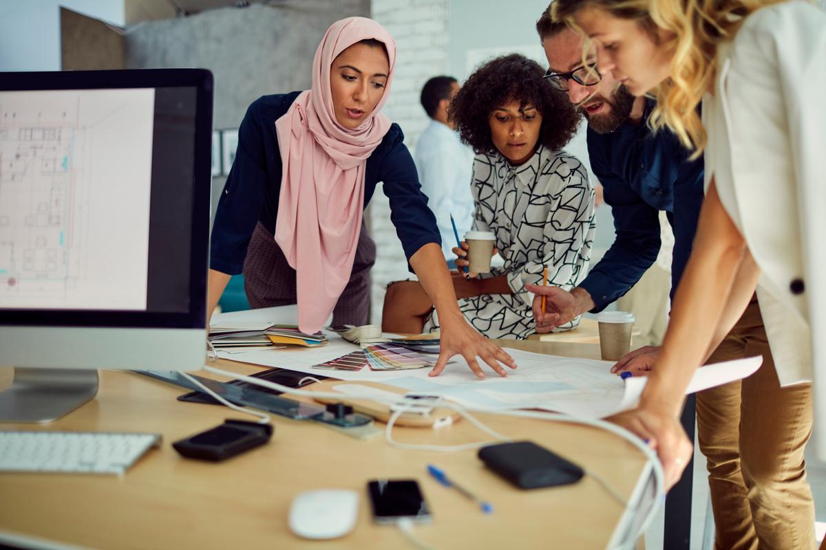 People collaborating on a project